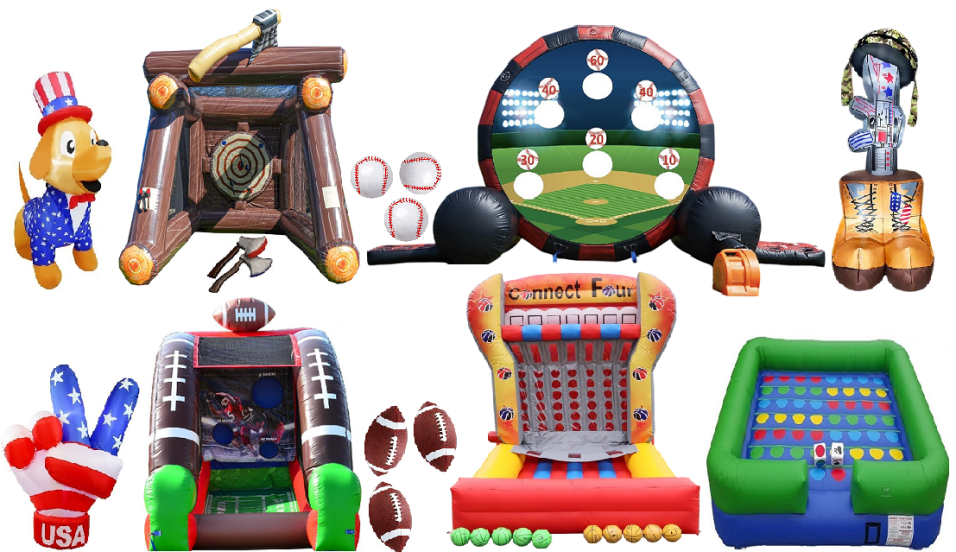 kids bounce house party backyard